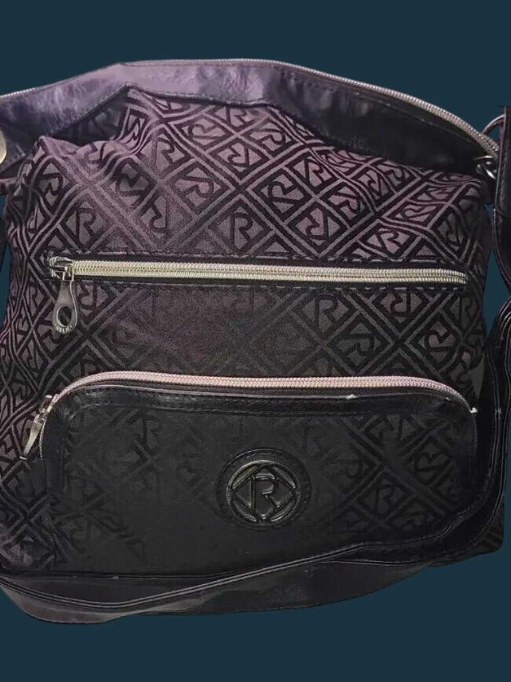 Relic Signature Logo Ladies Handbag Black Canvas Purse Single Strap Large Tote